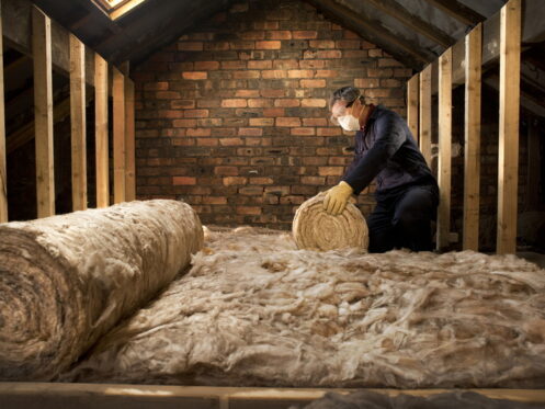 Man puts insulation in his loft